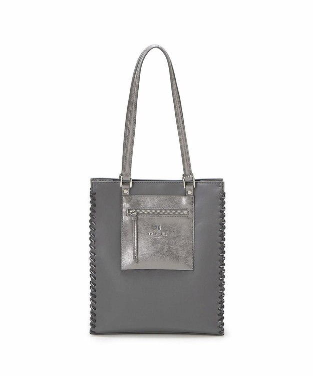 TOPKAPI 【TREASURE TOPKAPI】フェイクレザー ポーチ付き パラコード かがりトートバッグ グレー