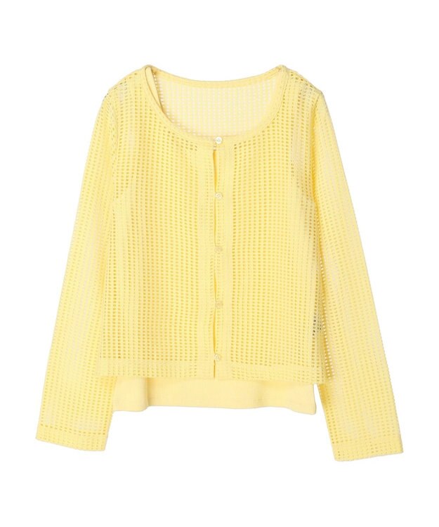 earth music&ecology ＳＥＴ２点メッシュカーディガン＋インナー Yellow