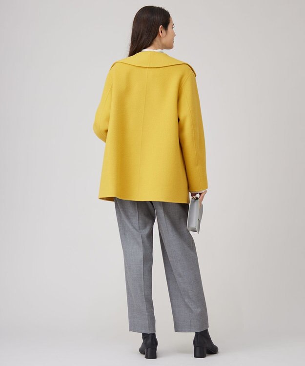 自由区 S ウールリバーショート コート イエロー