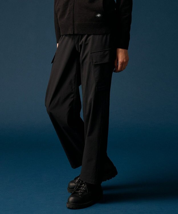 JOSEPH ABBOUD MOUNTAIN 【2wayストレッチ/軽量/ECO撥水】ナイロンリップ2wayストレッチ トレッキングカーゴパンツ ブラック系