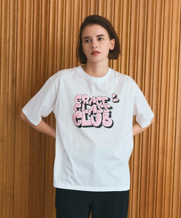 GRACE CONTINENTAL グラフィティプリントTシャツ ホワイト