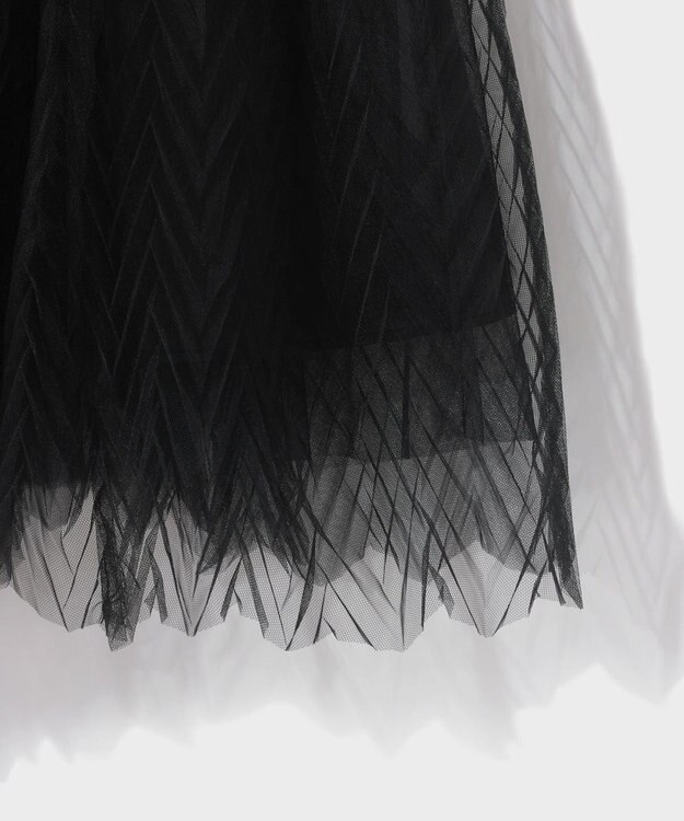 GRACE CONTINENTAL チュールプリーツコンビワンピース ブラック