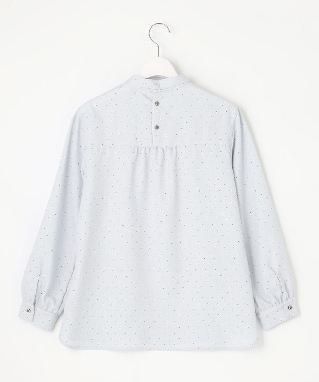 J.PRESS LADIES 【洗える・吸水速乾】 ライトアムンゼンドットPT リボン ブラウス サックスブルー系5