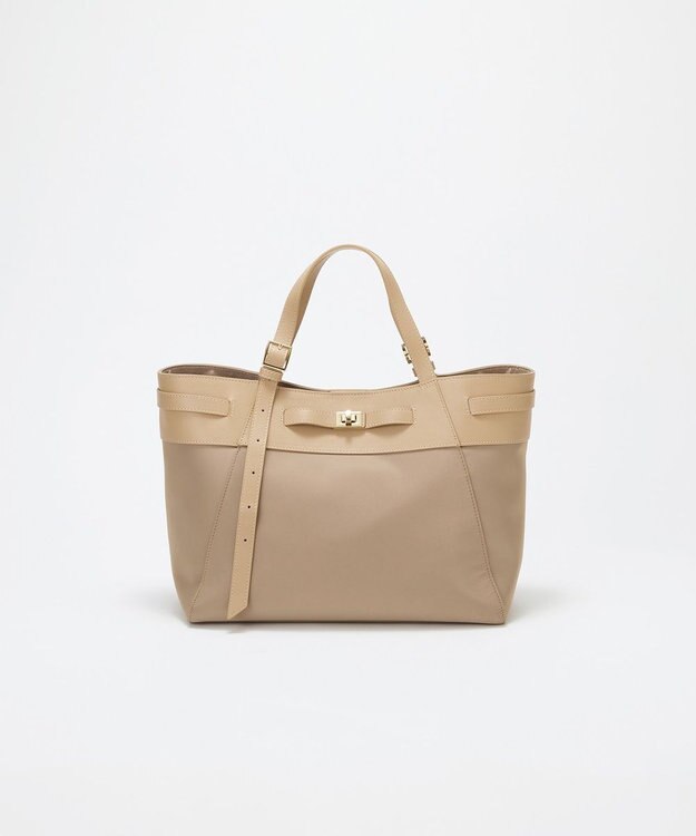 TOPKAPI 【TREASURE TOPKAPI】ナイロン レザーコンビ 2way トートバッグ A4対応 ベージュ