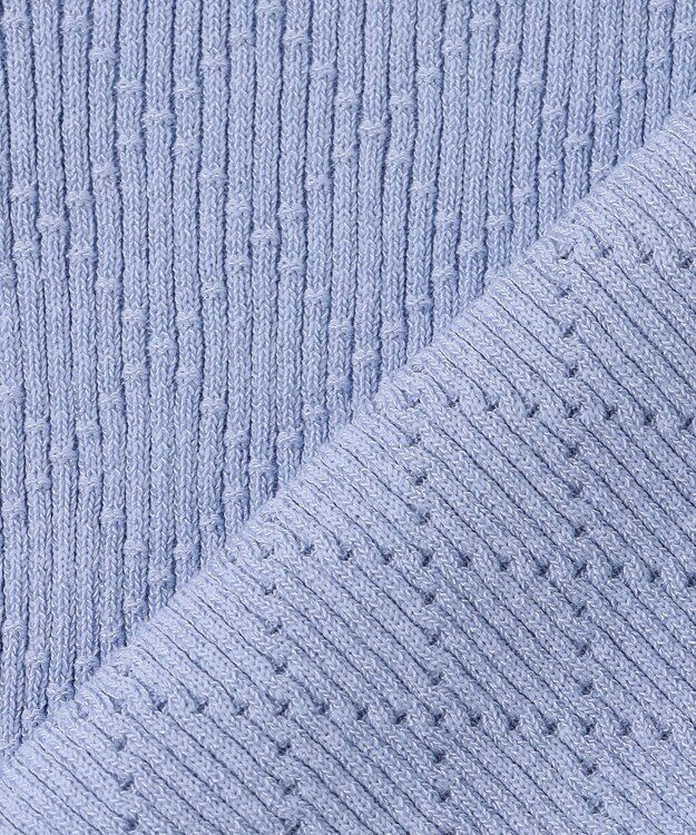 ANY SIS バイカラーニット カーディガン ライトブルー×オフ