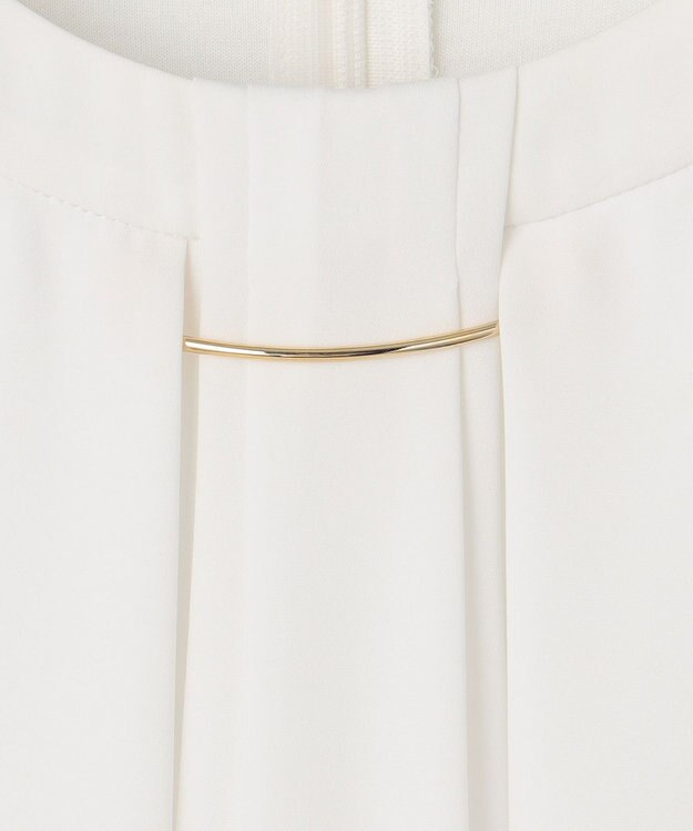 23区 【洗える】シルキーデシン タックデザイン カットソー ホワイト系