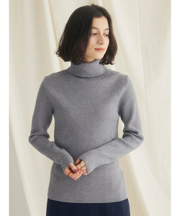 CRAFT STANDARD BOUTIQUE リブタートルネックニットプルオーバー Gray Mixture