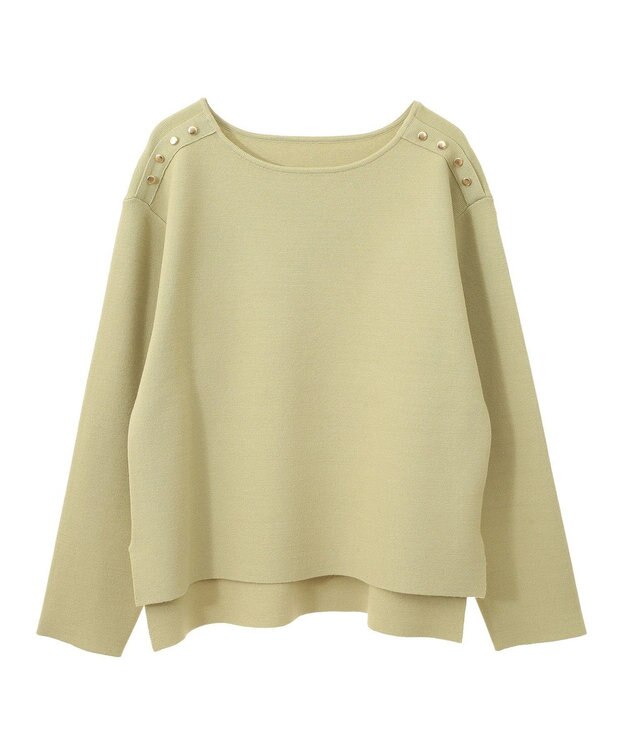YECCA VECCA ミラノリブ金釦ニット Light Green