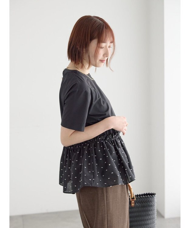 Te chichi カットドビー切替えトップス(セットアップ可) ブラック