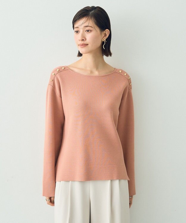 YECCA VECCA ミラノリブ金釦ニット Pink