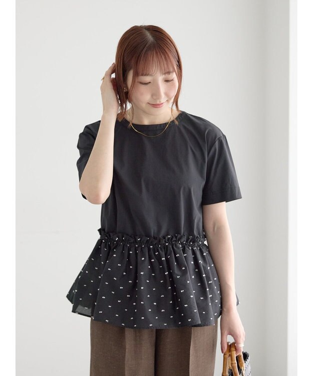 Te chichi カットドビー切替えトップス(セットアップ可) ブラック