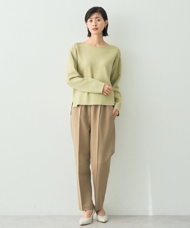 YECCA VECCA ミラノリブ金釦ニット Light Green