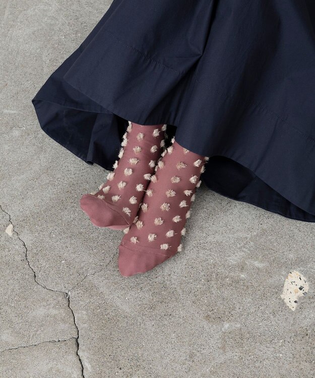 TRICOTE ドットファーソックス 72PINK