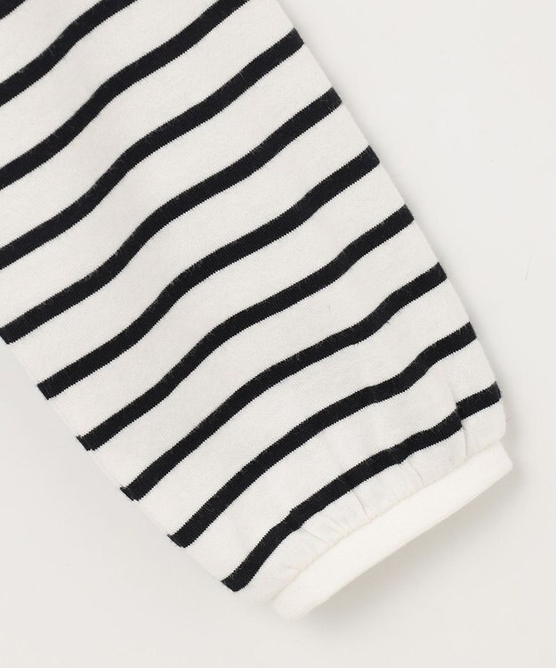 ANY KIDS 【チェリーベリーシリーズ】刺繍 ブラウス ホワイト×ブラックボーダー