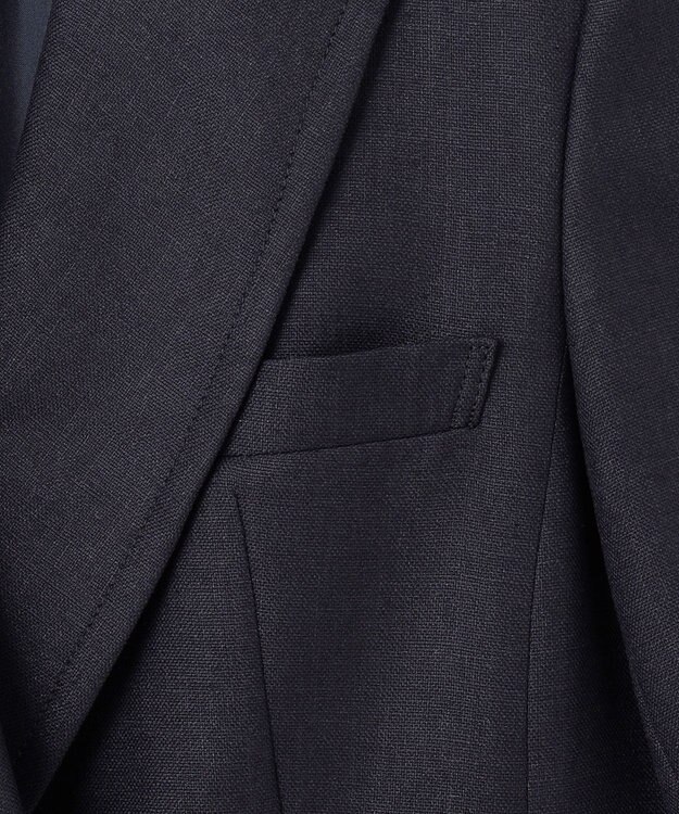 GRACE CONTINENTAL リネンタッチハーフスリーブジャケット ネイビー