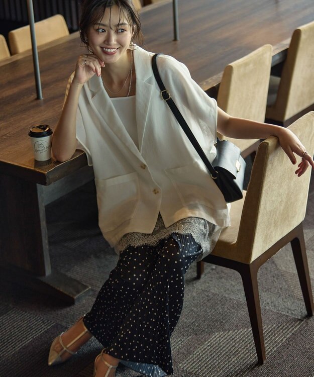 Green Parks メッシュポンチョジャケット White