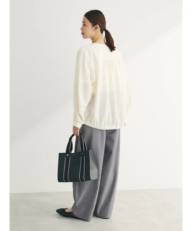 Green Parks イージーケア　Ｖネックブルゾン Ecru