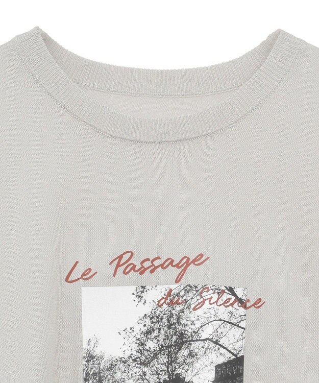 Green Parks アソートロゴ半袖シアーニットプルオーバー Gray