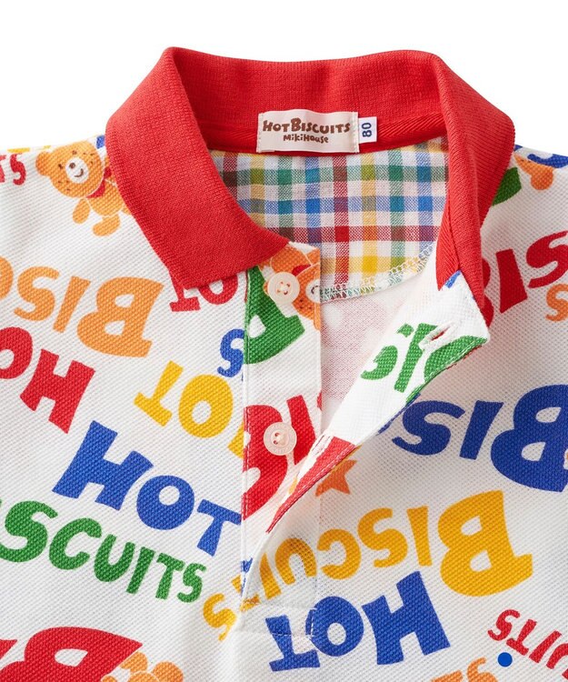 MIKI HOUSE HOT BISCUITS 【80-120cm】 カラフルロゴ ポロシャツ マルチカラー