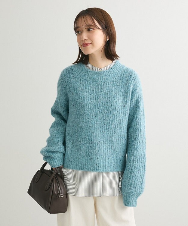 Green Parks バンドカラーストライプシャツ Stripe Black