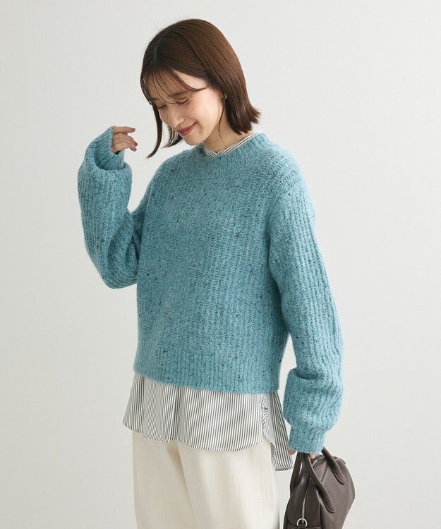 Green Parks バンドカラーストライプシャツ Stripe Black