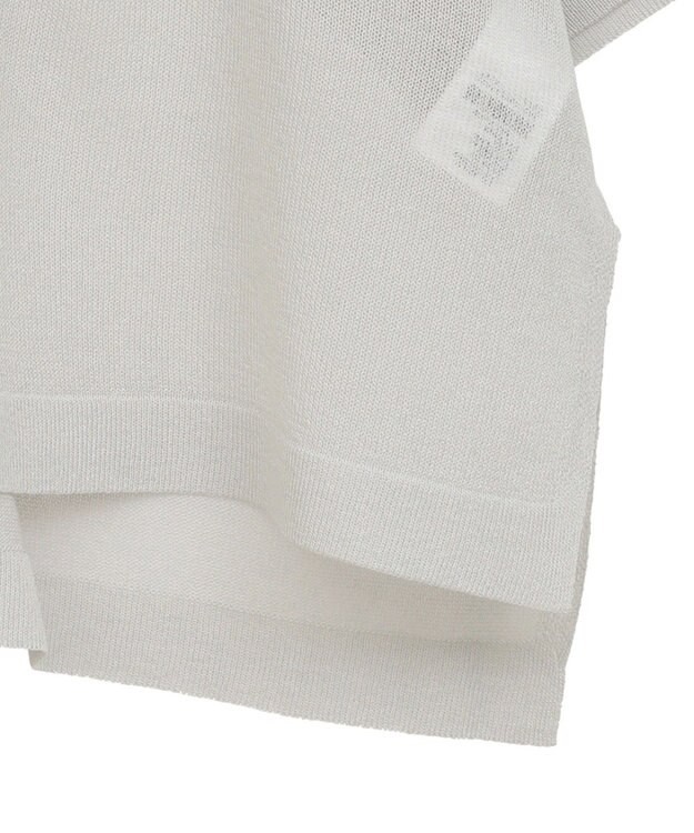 Green Parks アソートロゴ半袖シアーニットプルオーバー Gray