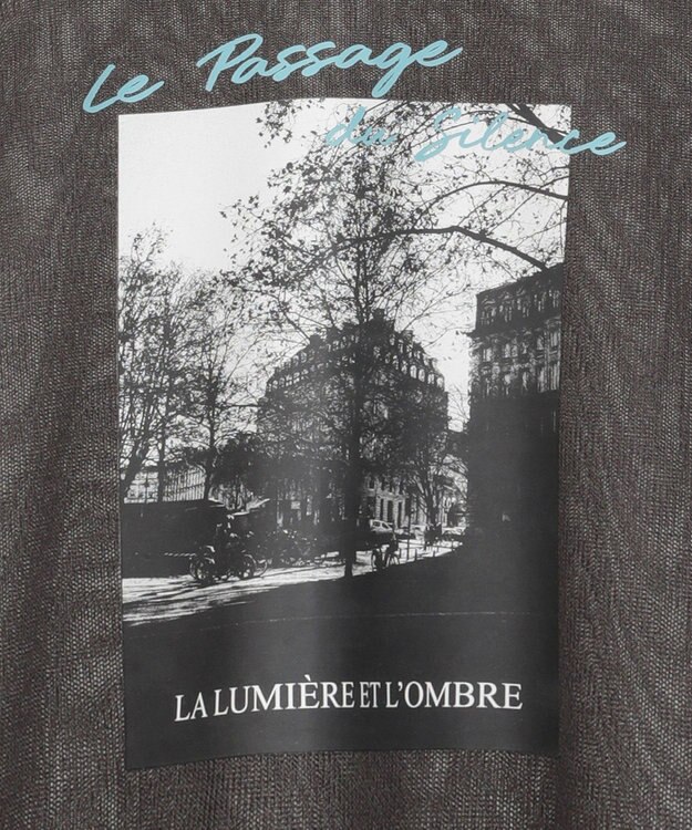 Green Parks アソートロゴ半袖シアーニットプルオーバー Charcoal Gray