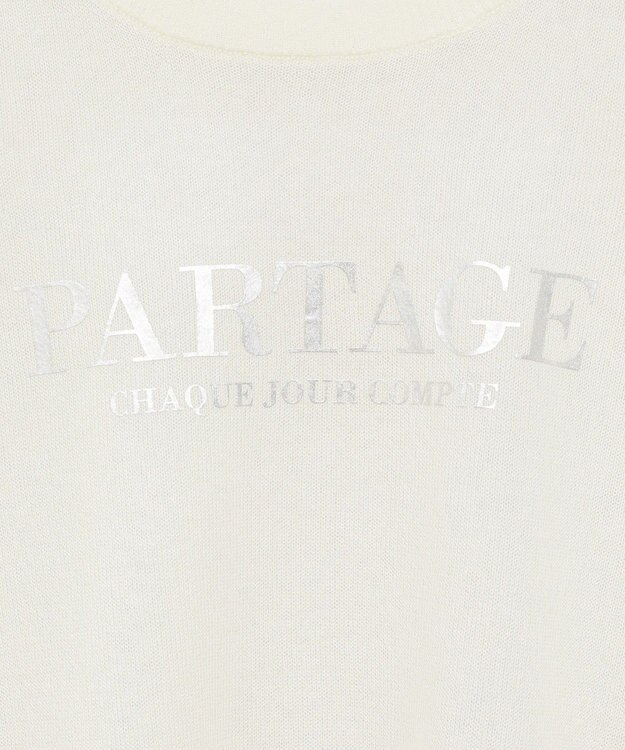 Green Parks アソートロゴ半袖シアーニットプルオーバー Ecru