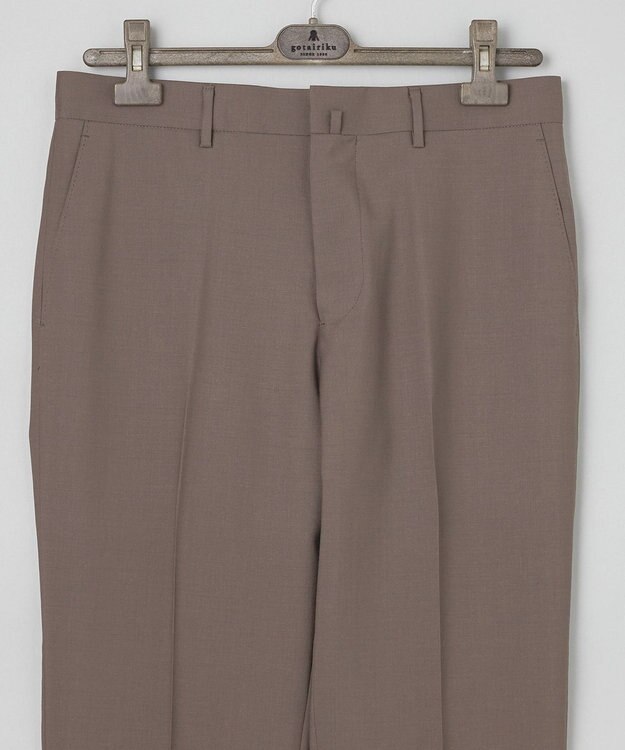 GOTAIRIKU ロングセラー【洗える/折り目加工/シワになりにくい/ウエストアジャスター】ウォッシャブル サマーウール100％パンツ_限定色(ノータック)25年モデル 新色/ブラウン系