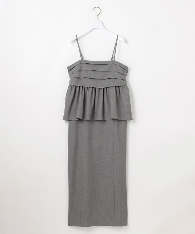 ANY SIS 【BAILA12月号掲載・貴島明日香さんコラボ】ドッキングビスチェワンピース×インナーセット グレー×ブラック