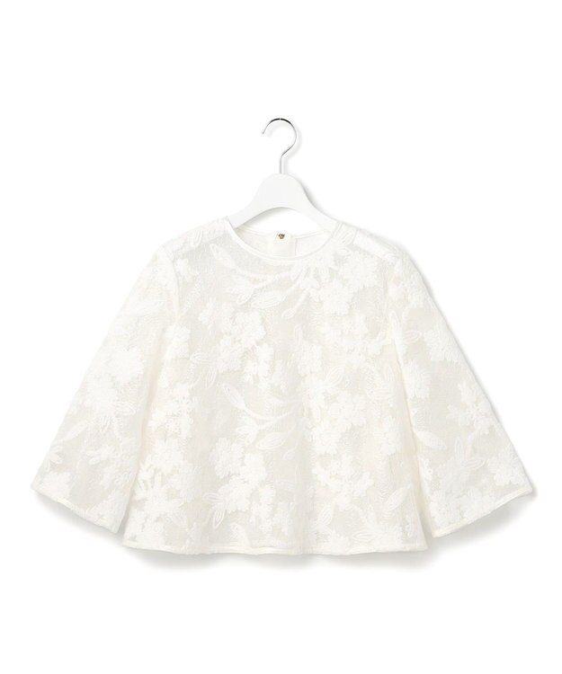 23区 【GOLD LABEL】フロッキーエンブロイダリー ブラウス ホワイト系