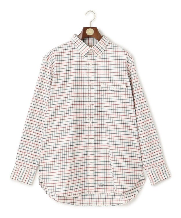 J.PRESS MEN 【KING SIZE】コットンネル タッタソールシャツ/B.D ホワイト系3