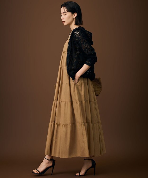 自由区 【WEB限定・1枚で華やぐ・旬スタイル】テクスチャーレーシージップ パーカー ブラック