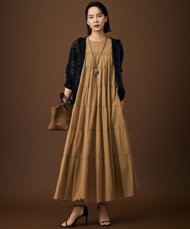 自由区 【WEB限定・1枚で華やぐ・旬スタイル】テクスチャーレーシージップ パーカー ブラック