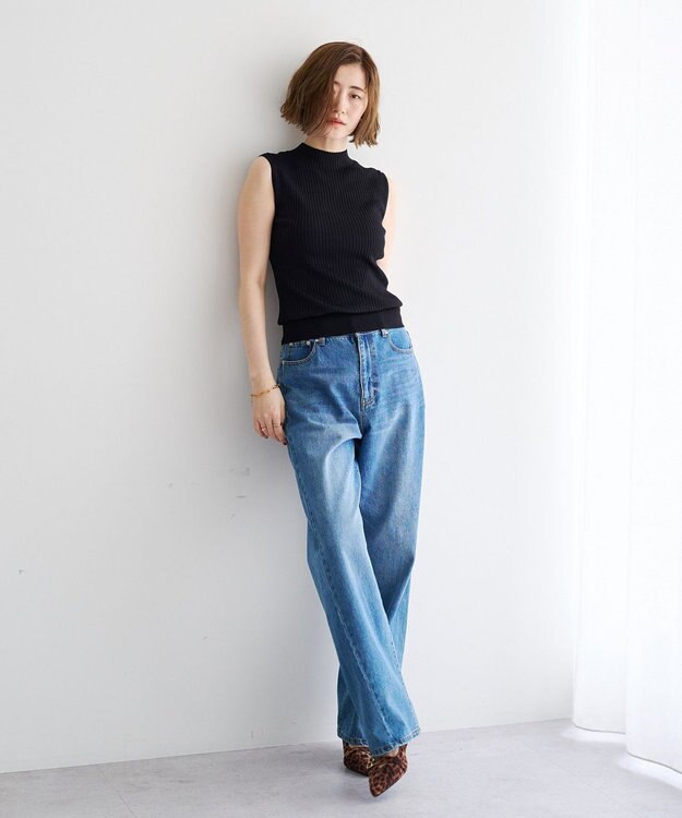 YECCA VECCA ハイネックノースリーブニット Black