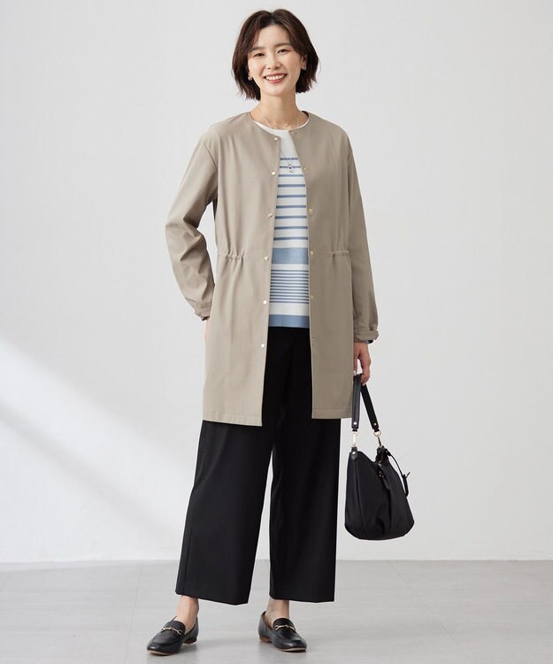 J.PRESS LADIES 【洗える】CARREMAN 2WAY ストレート ワイド パンツ ブラック系