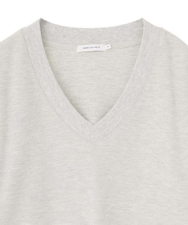 AMERICAN HOLIC Ｖネックスムース起毛プルオーバー Light Gray Mixture