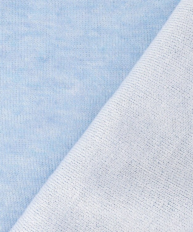 自由区 L グラフィックジャカード ニット サックス×オフ