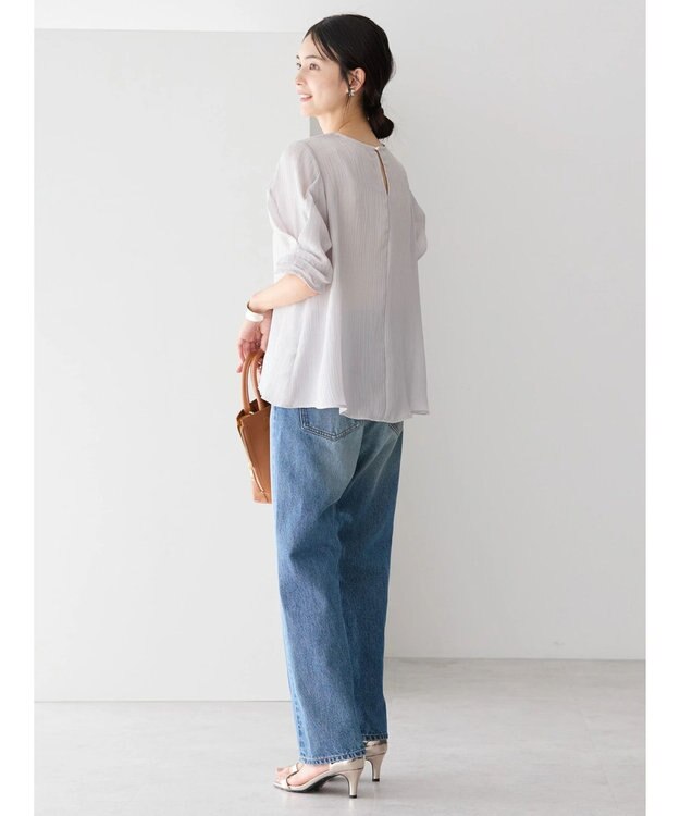 AMERICAN HOLIC 袖コンシャスブラウス Light Gray