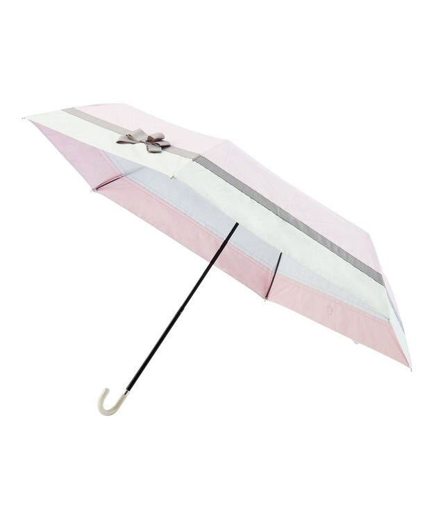 MOONBAT estaa 晴雨兼用 折りたたみ傘 グログランテープリボン 日傘 遮光 遮熱 UV ペールピンク