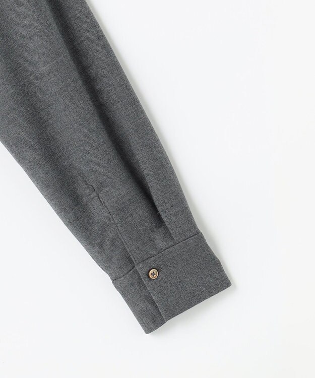 自由区 L 【SHIHOさん着用】ソフトウールブレンドペプラム ブラウス チャコールグレー