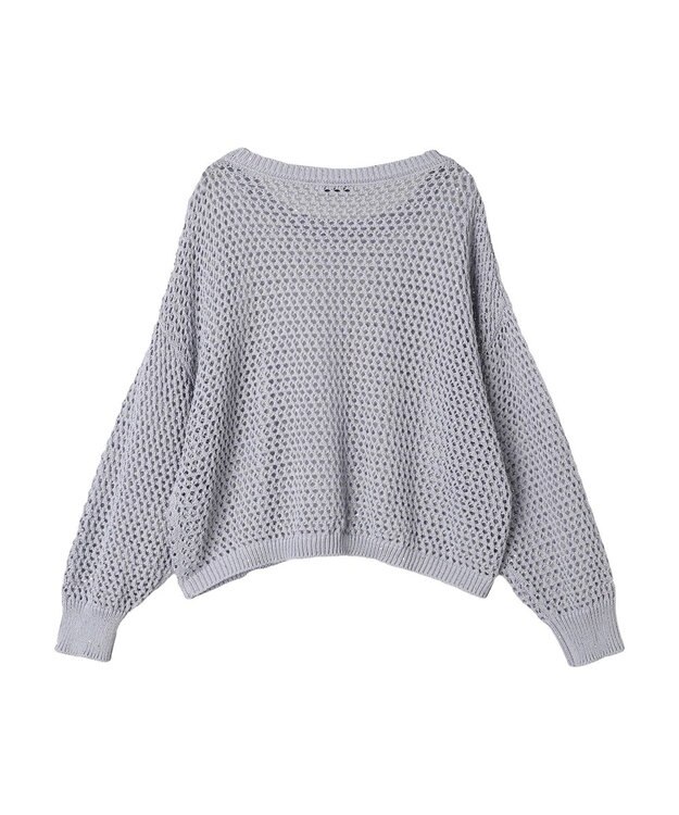 earth music&ecology スパンコールショートゆるニット Sax