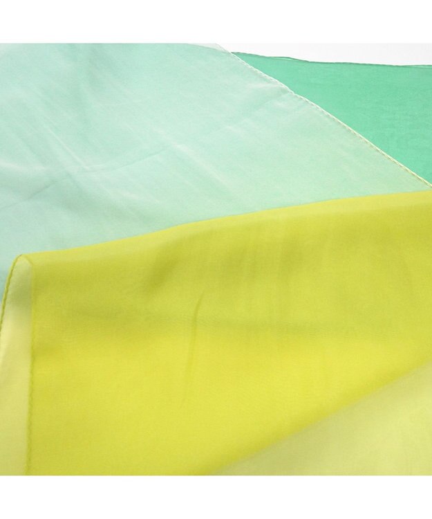 Marca ＜洗えるシルク＞【Marcaオリジナル】オンブレーロング ウォッシャブル シルクローン ロングスカーフ イエローグリーン