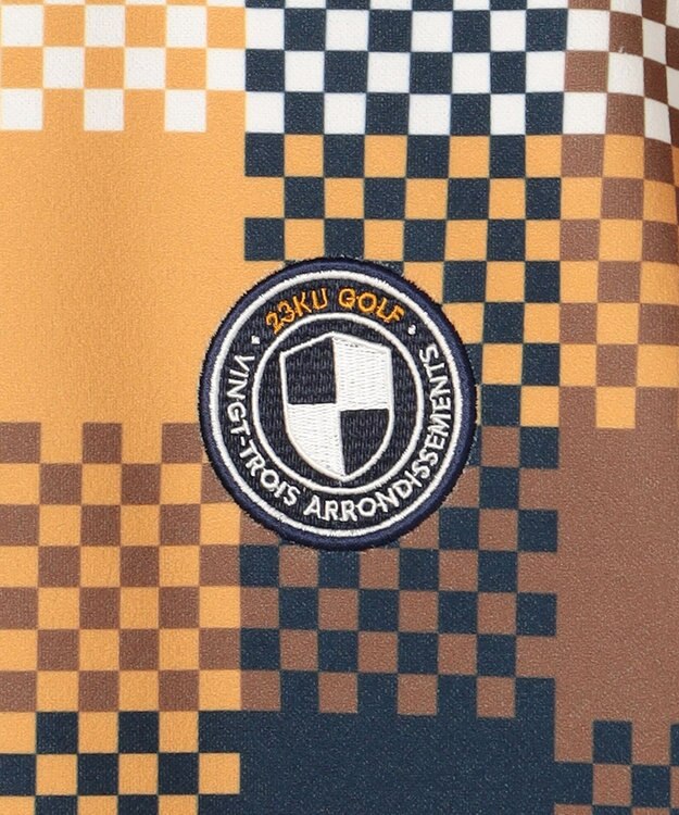 23区GOLF 【WOMEN】【吸水速乾・UVケア】 チェック柄プリント 長袖シャツ イエロー系3