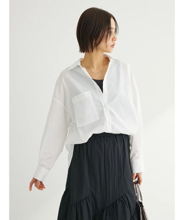 Green Parks イージーケア　ゆったりシャツ Off White