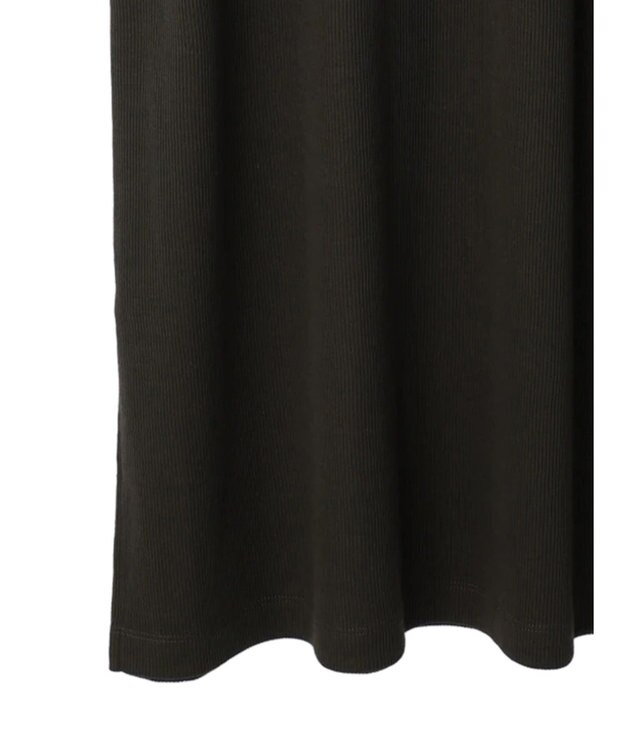 Green Parks リブカットＩラインワンピース Dark Khaki