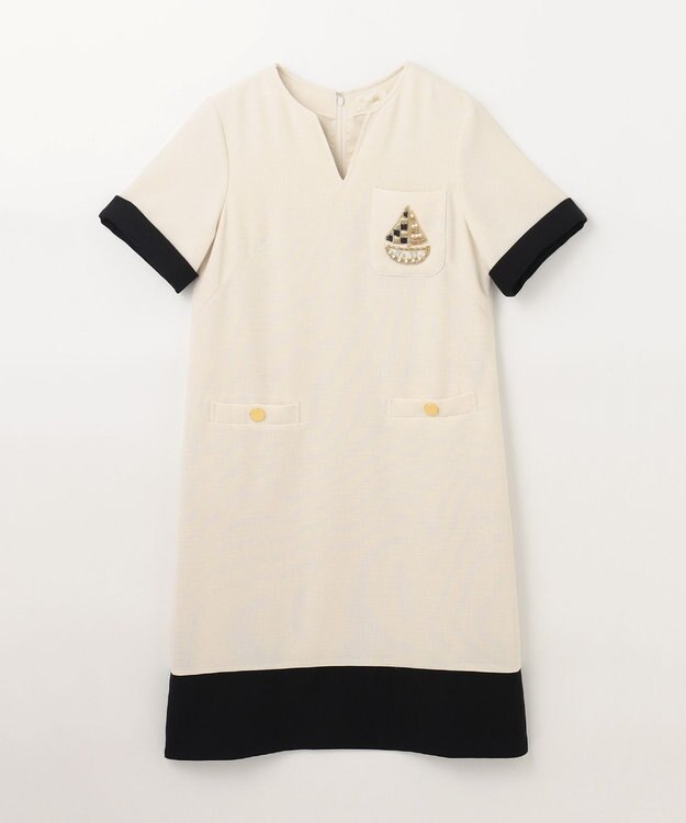 GRACE CONTINENTAL ビジューエンブレムワンピース キナリ