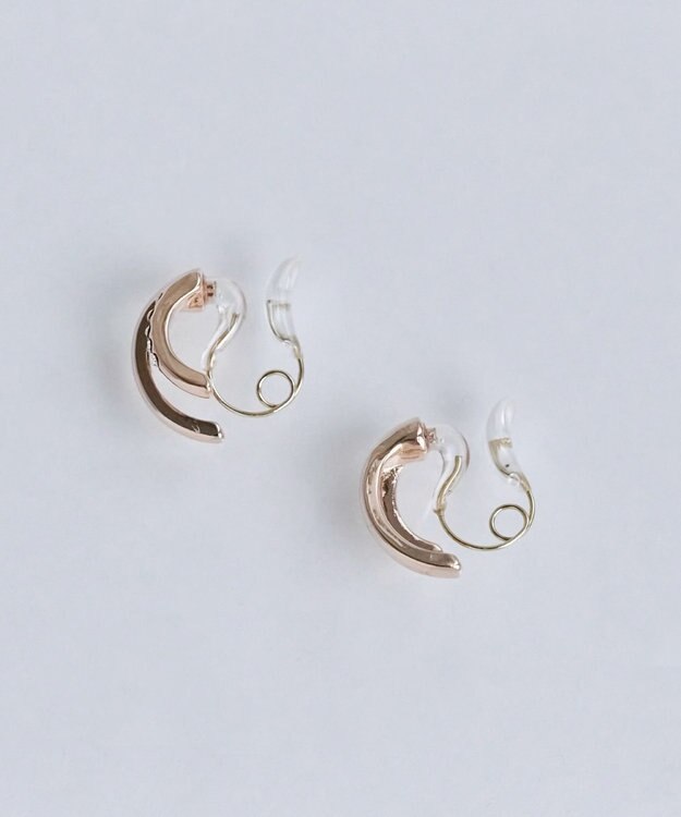 Phoebe 【金属アレルギー対応】【痛くないシリーズ】ストレートシャインクリスタルループフィットイヤリング　シャンパンゴールド シャンパンゴールド