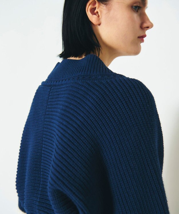 GRACE CONTINENTAL 畦ショートニットカーディガン ネイビー