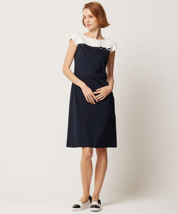 TOCCA 【WEB限定＆洗える】RIBBONSTICK ドレス ネイビー系